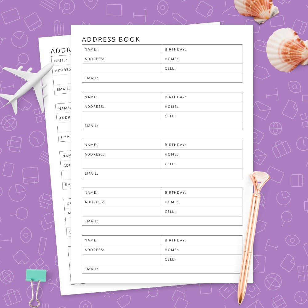 Address Book Template Template - Printable Pdf in Free Printable Address Book