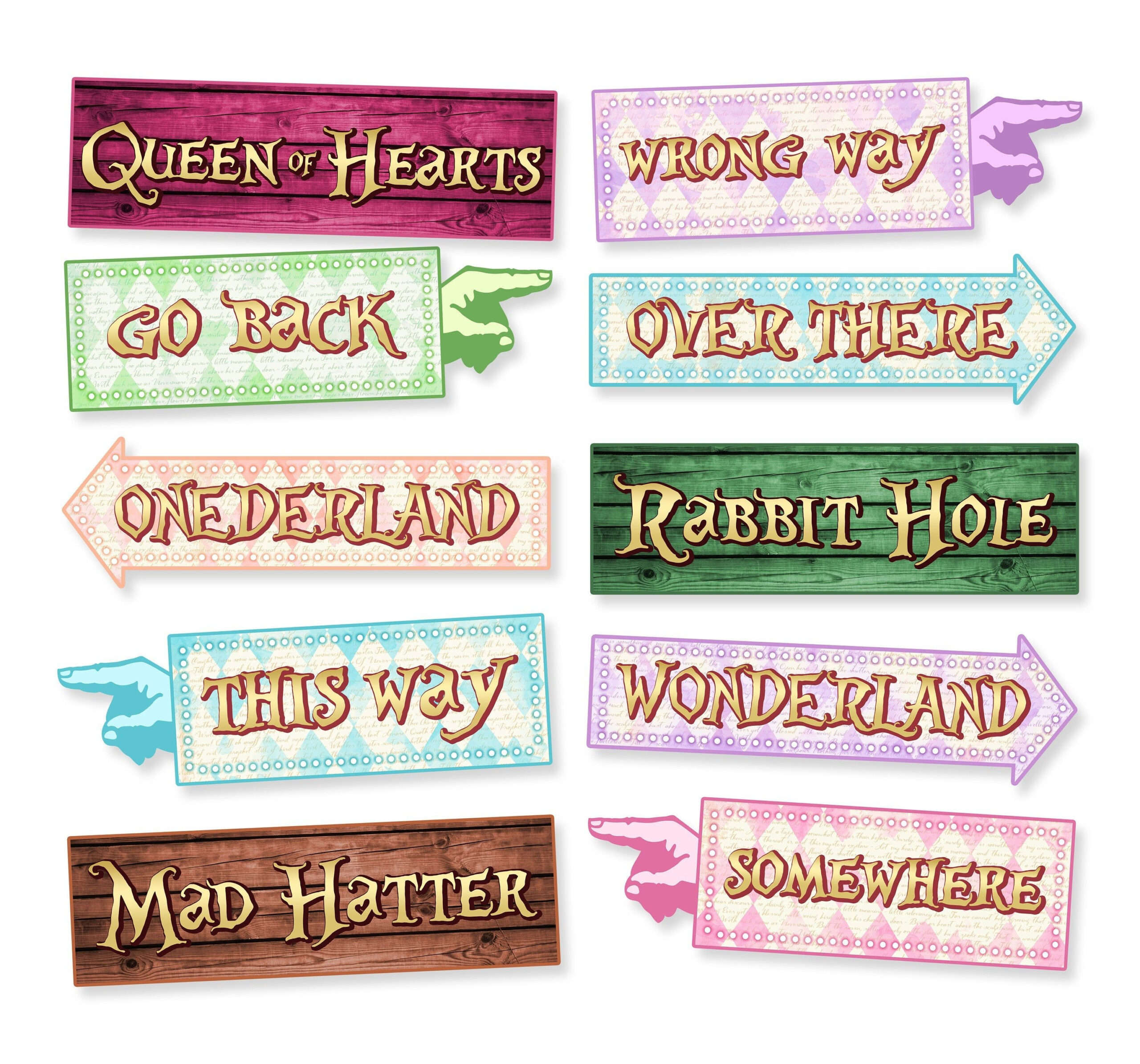 Alice In Wonderland Printable Signs, Instant Download, Onederland within Alice in Wonderland Signs Free Printable