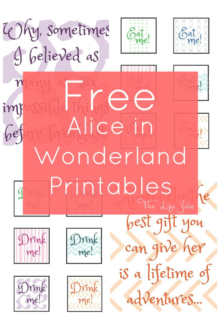 Alice In Wonderland Signs And Free Printables in Alice in Wonderland Signs Free Printable