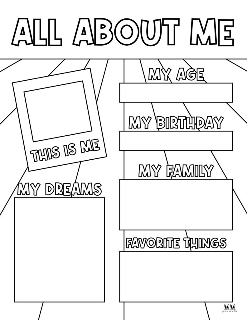 All About Me Printable Worksheets - 50 Free Printables | Printabulls inside All About Me Free Printable