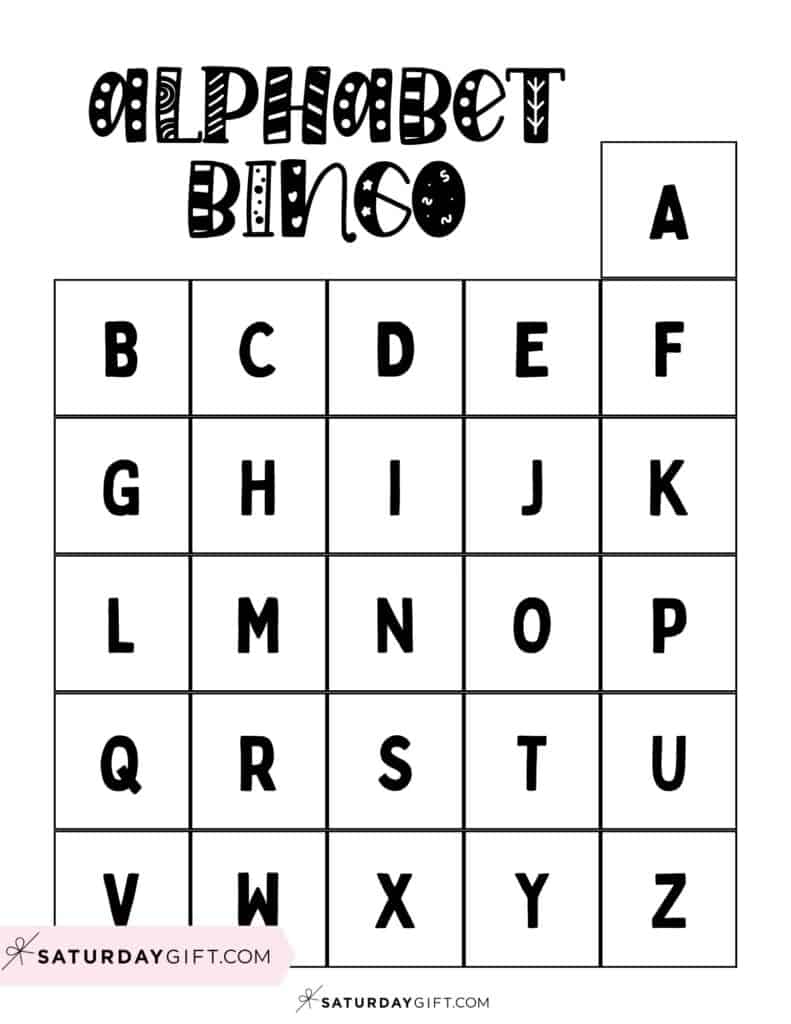 Alphabet Bingo Printable - Cute &amp;amp; Free Abc Bingo Cards | Saturdaygift intended for Free Printable Alphabet Bingo Cards