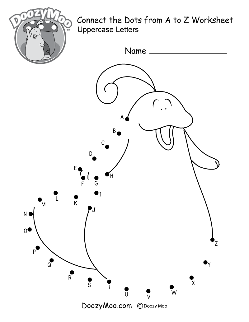 Alphabet Connect The Dots Worksheets (Free Printables) - Doozy Moo inside Alphabet Connect the Dots Free Printables