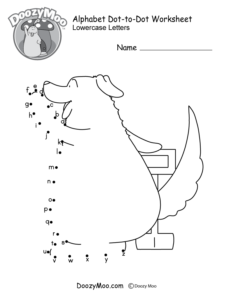 Alphabet Connect The Dots Worksheets (Free Printables) - Doozy Moo pertaining to Alphabet Connect the Dots Free Printables