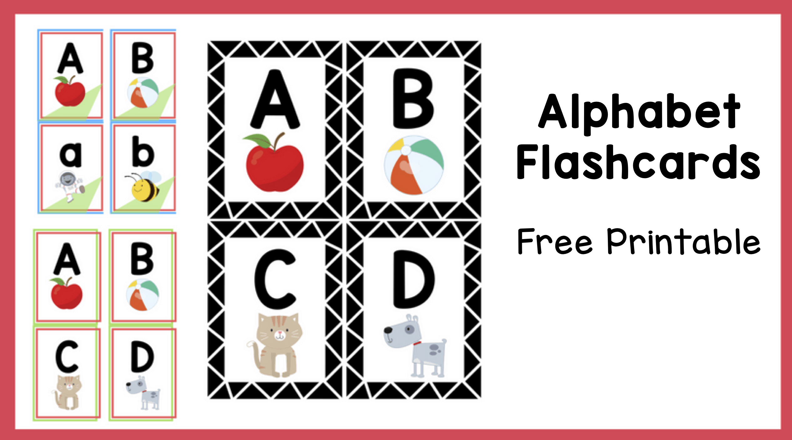 Alphabet Flashcards Free Printable - The Teaching Aunt in Free Printable Abc Flashcards With Pictures