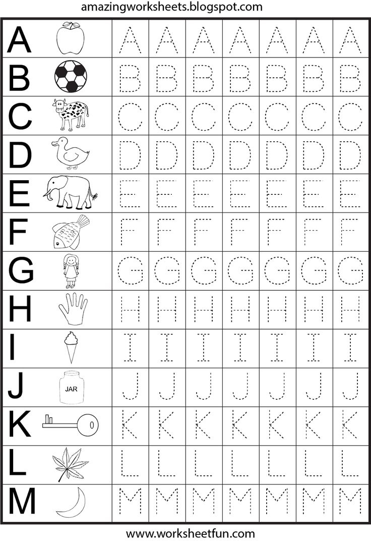 Alphabet Tracing Worksheets For Kindergarten inside Free Printable Alphabet Worksheets For Kindergarten