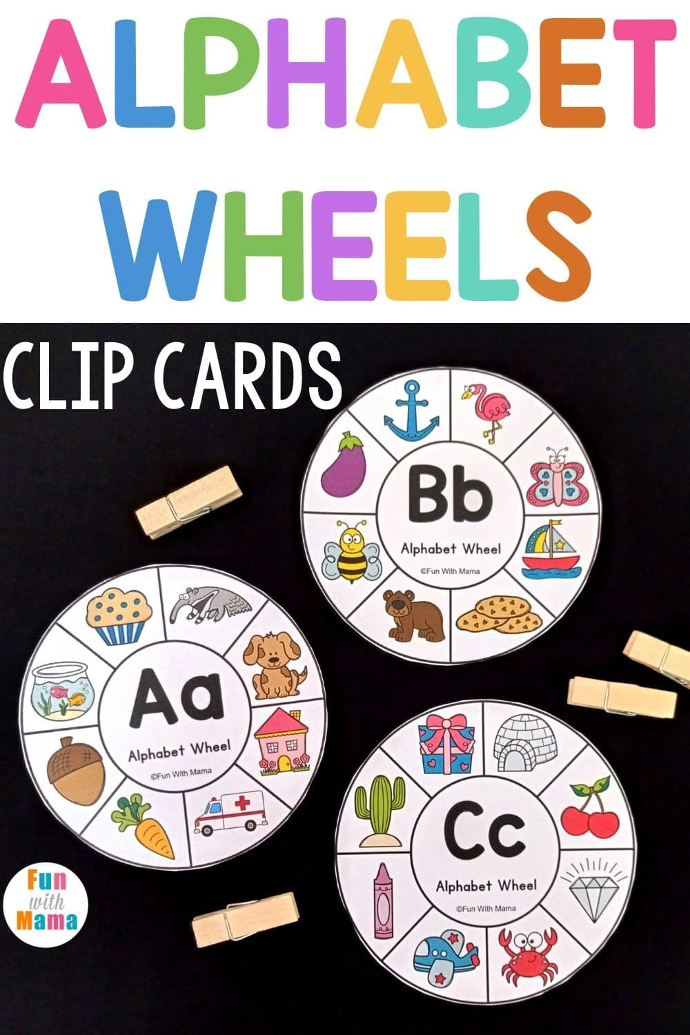 Alphabet Wheels Clip Cards - Alphabet Learning For Kids - Fun With throughout Free Printable Alphabet Wheels