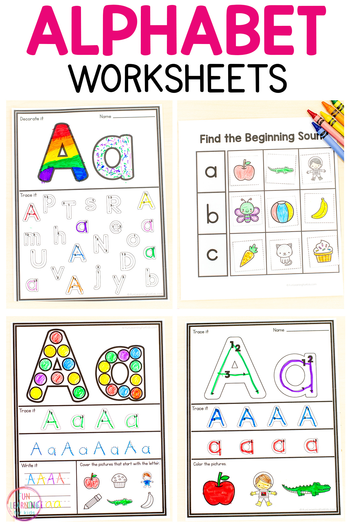 Alphabet Worksheets regarding Free Printable Alphabet Worksheets for Kindergarten