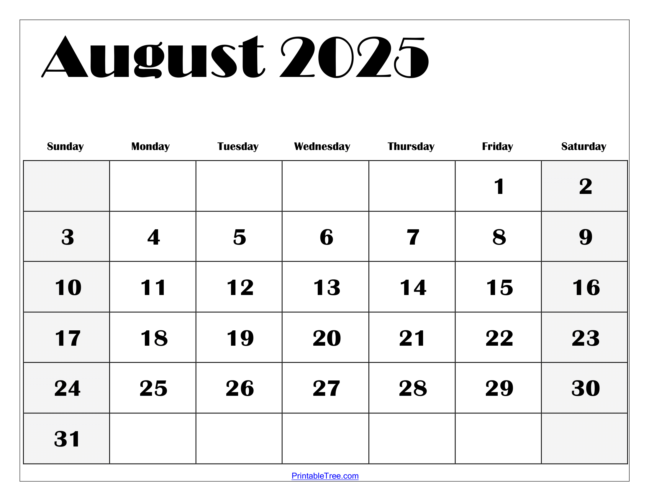 August 2025 Calendar Printable Pdf Template With Holidays inside Free Printable August 2025