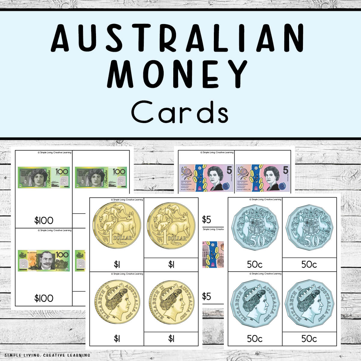 Australian Money Cards - Simple Living. Creative Learning pertaining to Free Printable Australian Notes