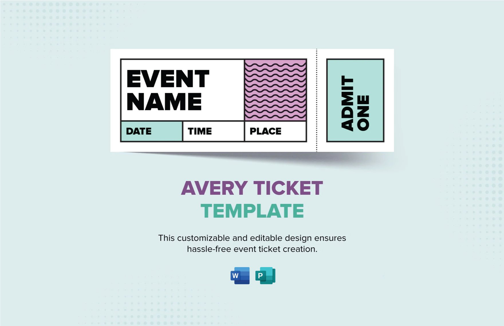 Avery Ticket Template In Word, Publisher - Download | Template within Free Printable Admission Ticket Template