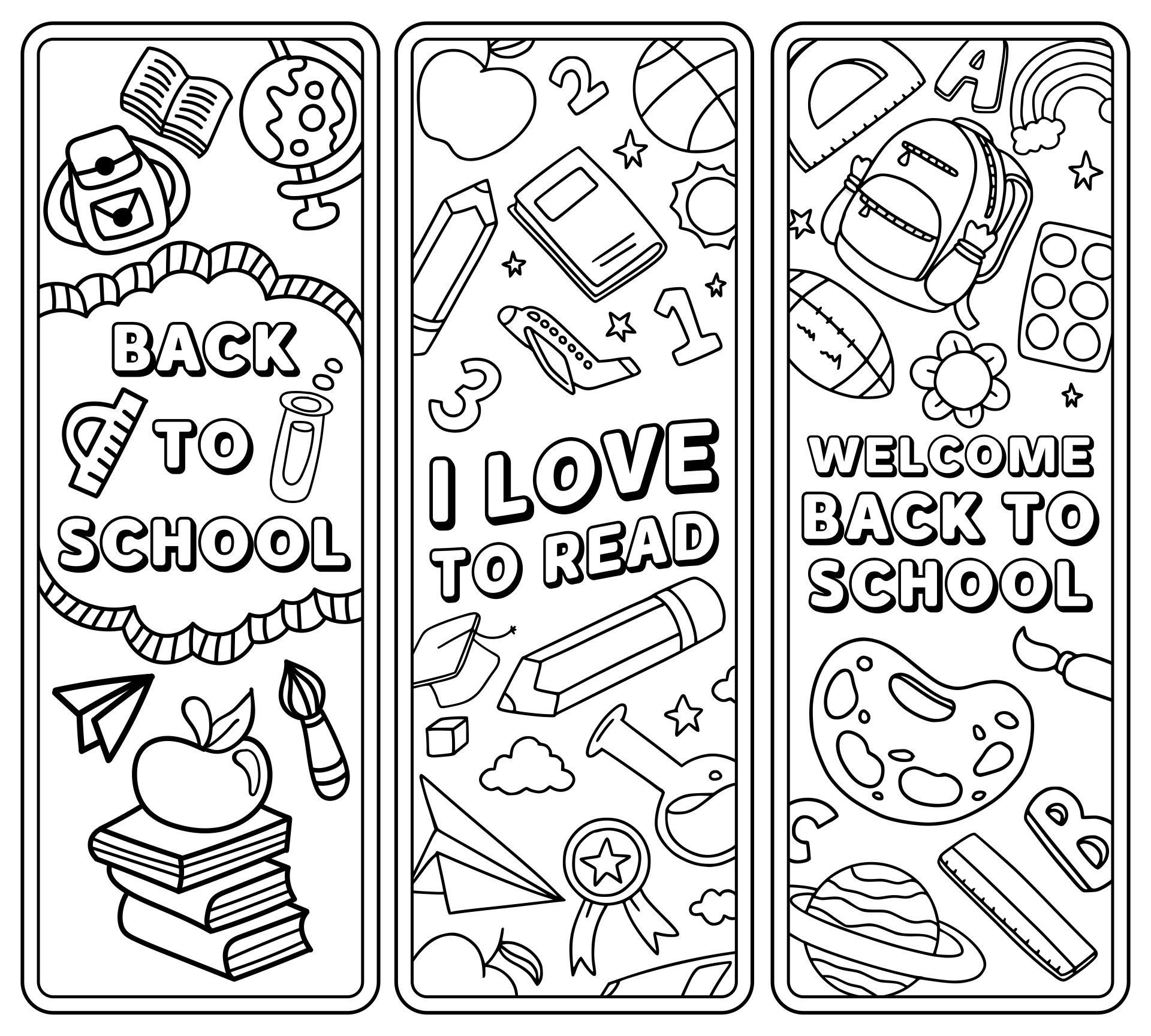 Back To School Bookmarks - 10 Free Pdf Printables | Printablee in Free Printable Back to School Bookmarks