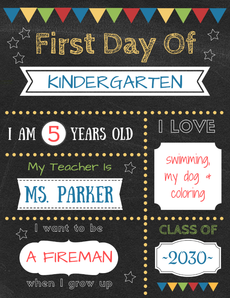 Back To School Chalkboard Sign 2017-2018 with regard to First Day of School Sign Free Printable