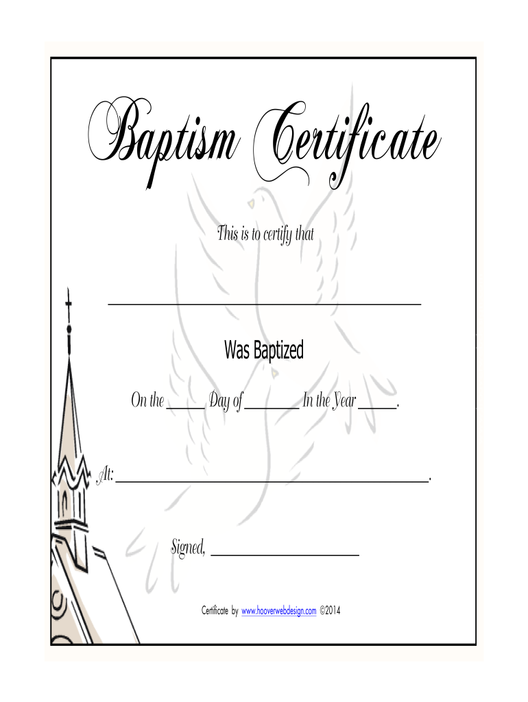 Baptism Certificate - Fill Online, Printable, Fillable, Blank for Free Online Printable Baptism Certificates