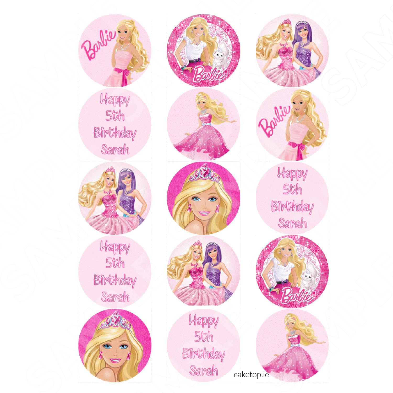 Barbie Edible Prints | Edible Picture | Caketop.ie with regard to Free Printable Barbie Cupcake Toppers