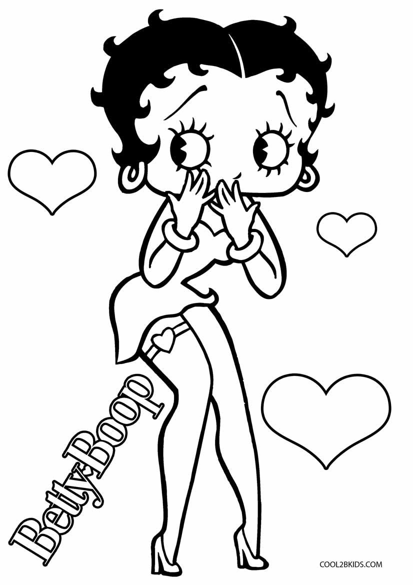 Betty Boop Coloring Pages - Free Printable For Kids in Free Printable Betty Boop