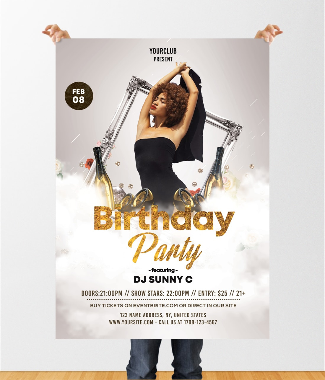 Birthday Party Free Psd Flyer Template - Psdflyer with Free Printable Birthday Party Flyers