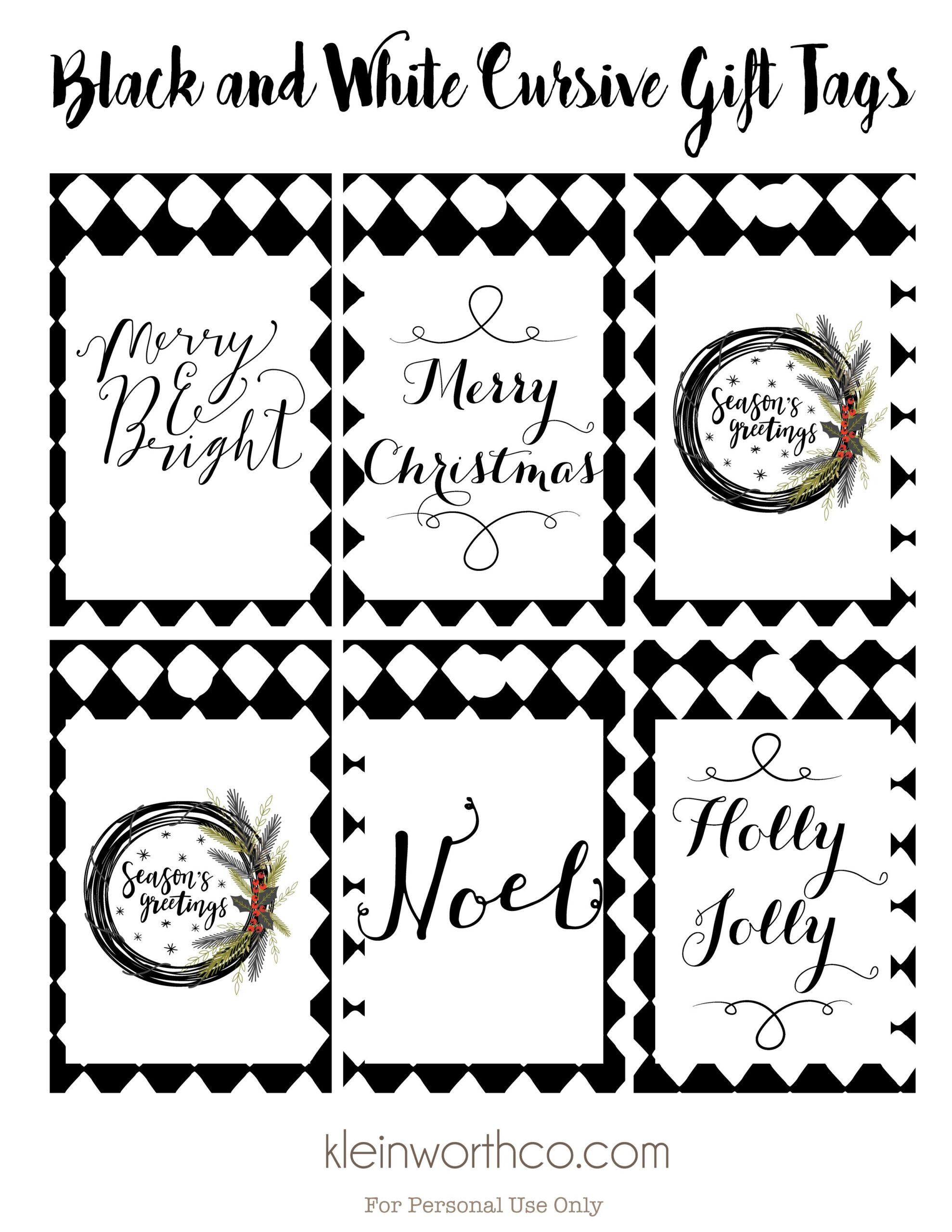 Black And White Cursive Free Printable Gift Tags - Taste Of The throughout Christmas Gift Tags Free Printable Black and White