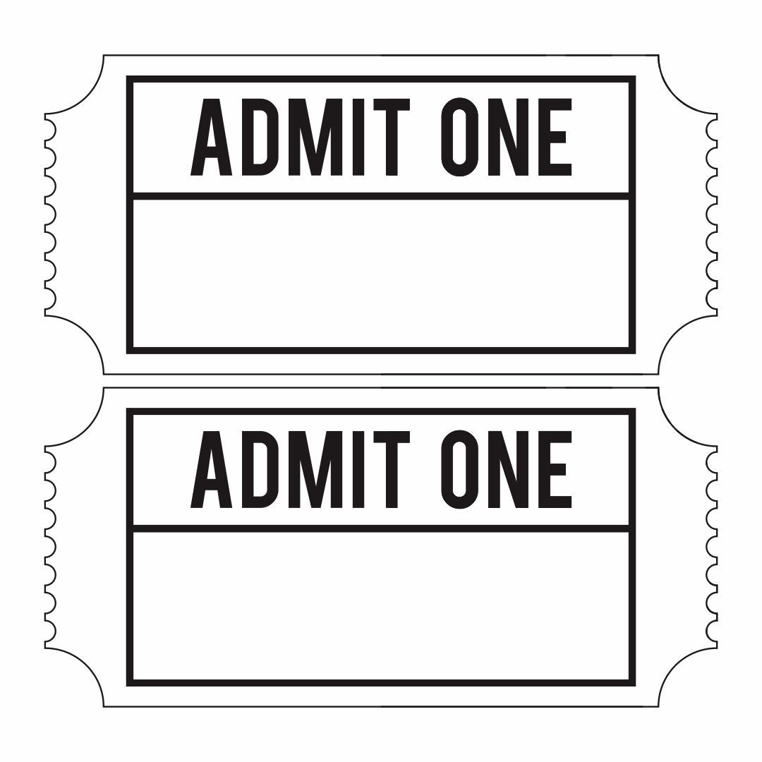 Blank Admission Ticket Template for Free Printable Admission Ticket Template