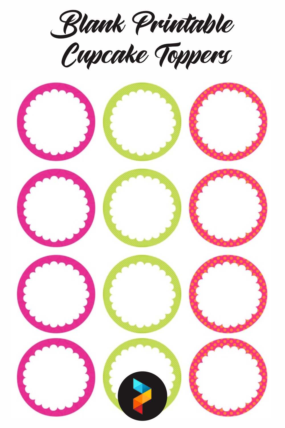 Blank Printable Cupcake Toppers | Cupcake Toppers Printable inside Cupcake Topper Templates Free Printable