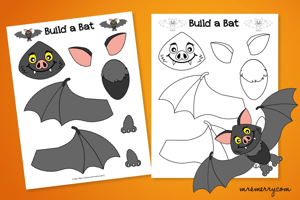 Build A Bat Printable &amp;amp; Free Templates | Mrs. Merry regarding Free Printable Bat Writing Paper