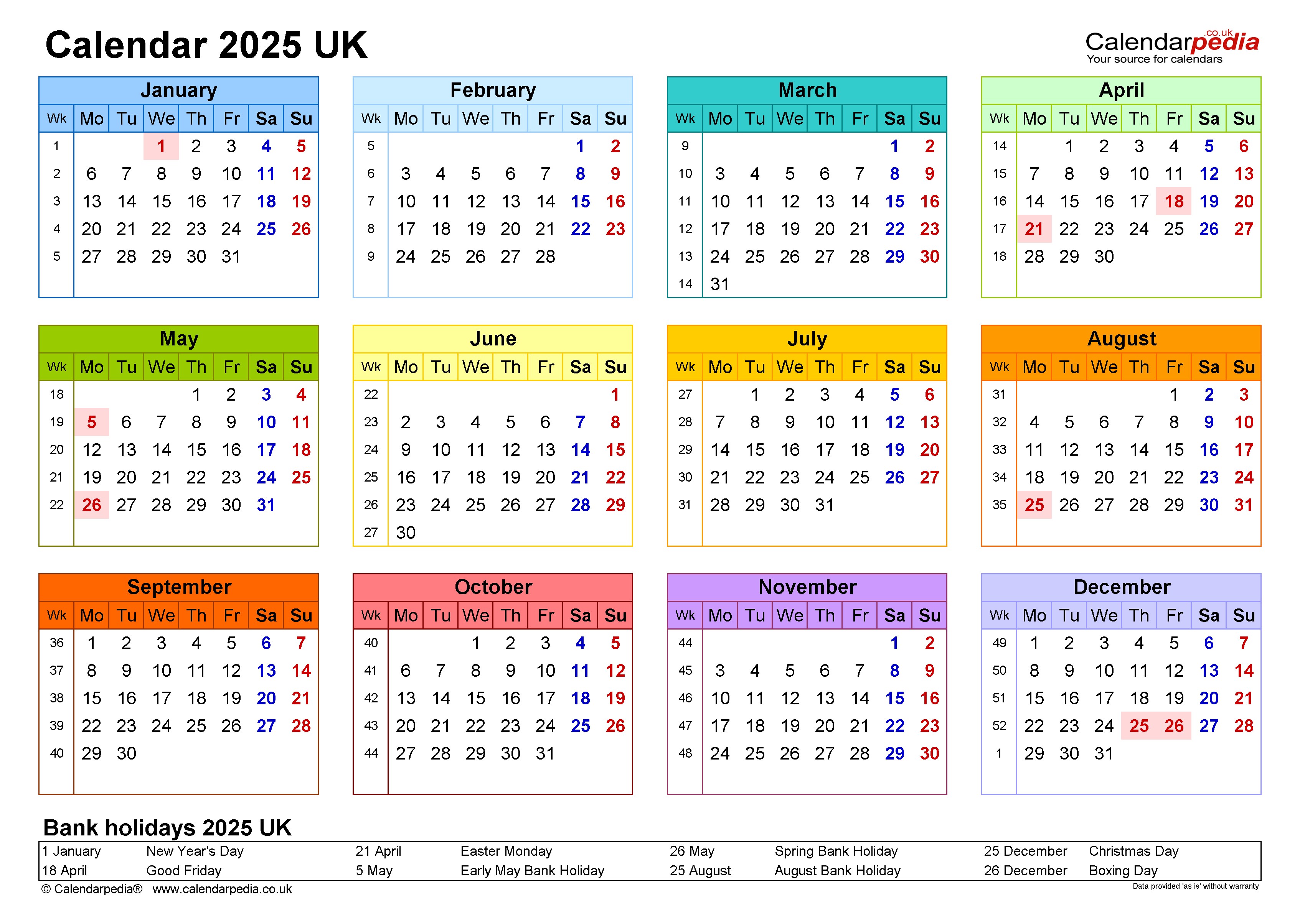 Calendar 2025 (Uk) - Free Printable Pdf Templates intended for Free 2025 Planner Printable