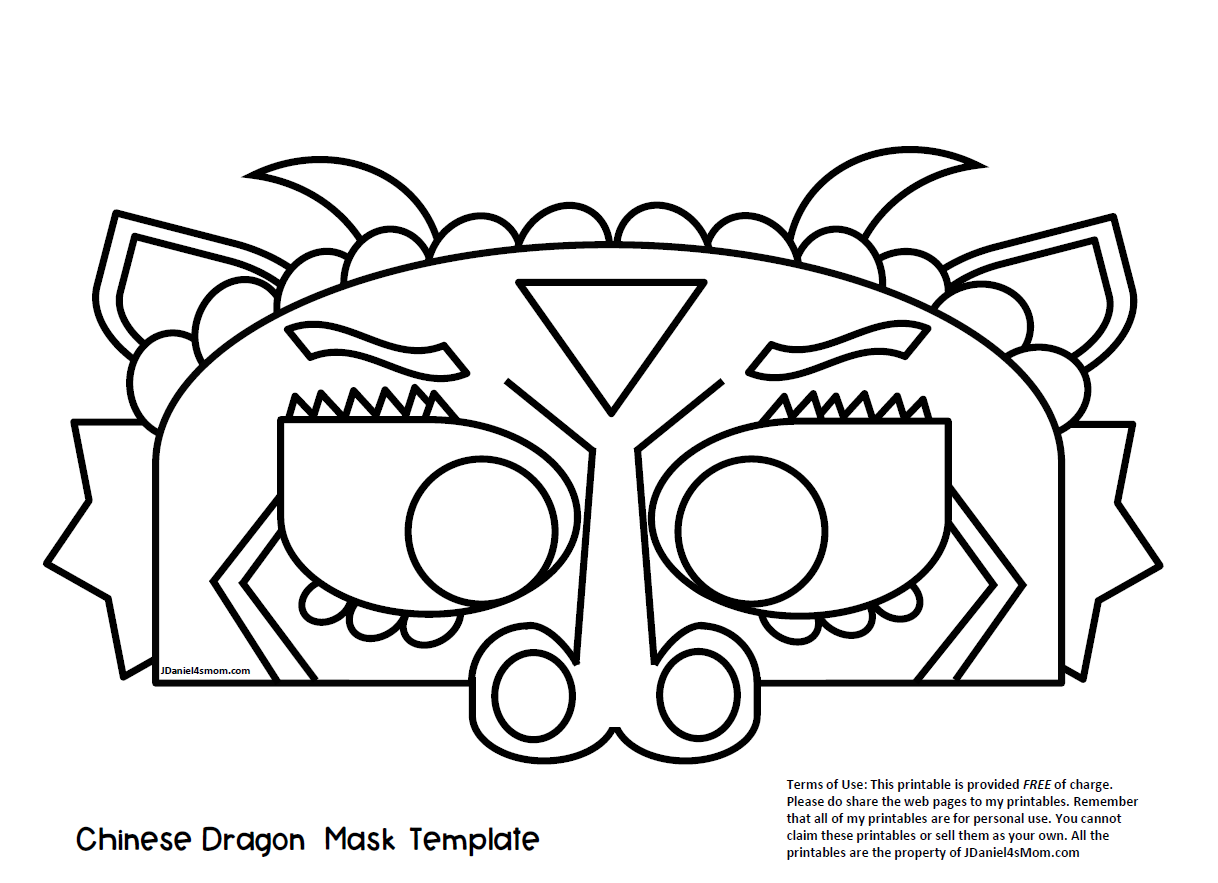 Chinese Dragon Mask Printable Coloring Activity - Jdaniel4S Mom with Dragon Mask Printable Free