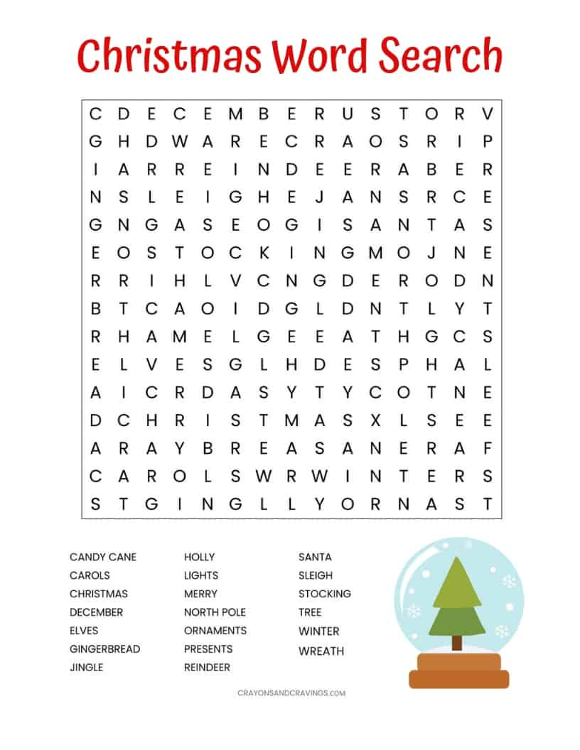 Christmas Word Search Printable (For Kids Or Adults) intended for Christmas Find A Word Printable Free