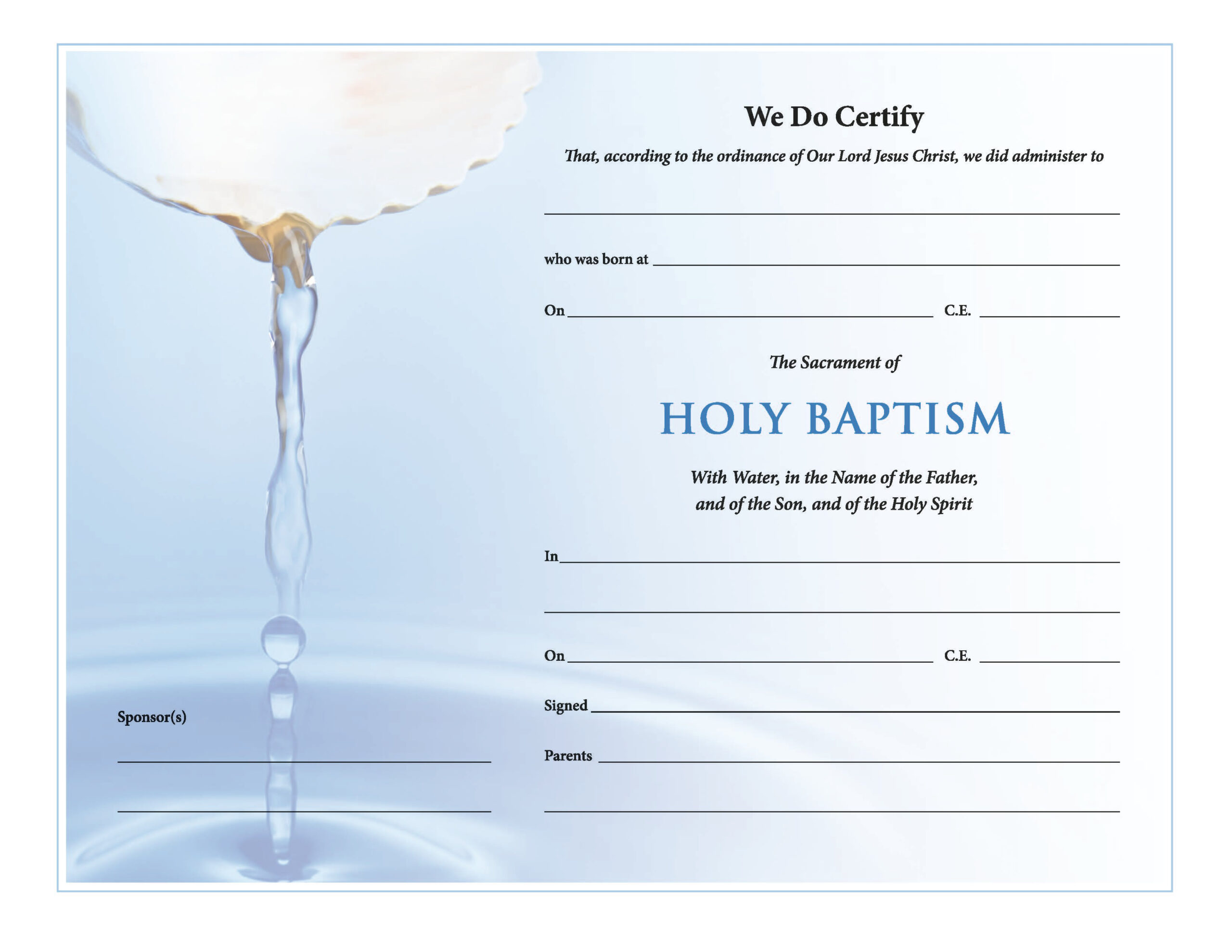 Churchpublishing: Holy Baptism Certificate - Download inside Free Online Printable Baptism Certificates