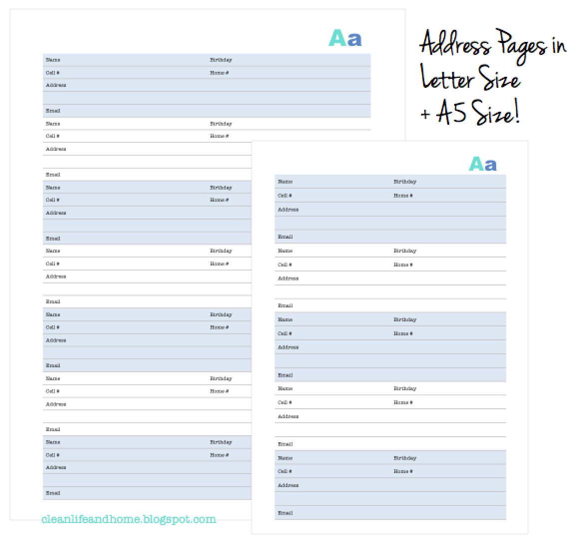 Clean Life And Home: New Printable Address Book With Tabs! Lots Of with regard to Free Printable Address Book Pages