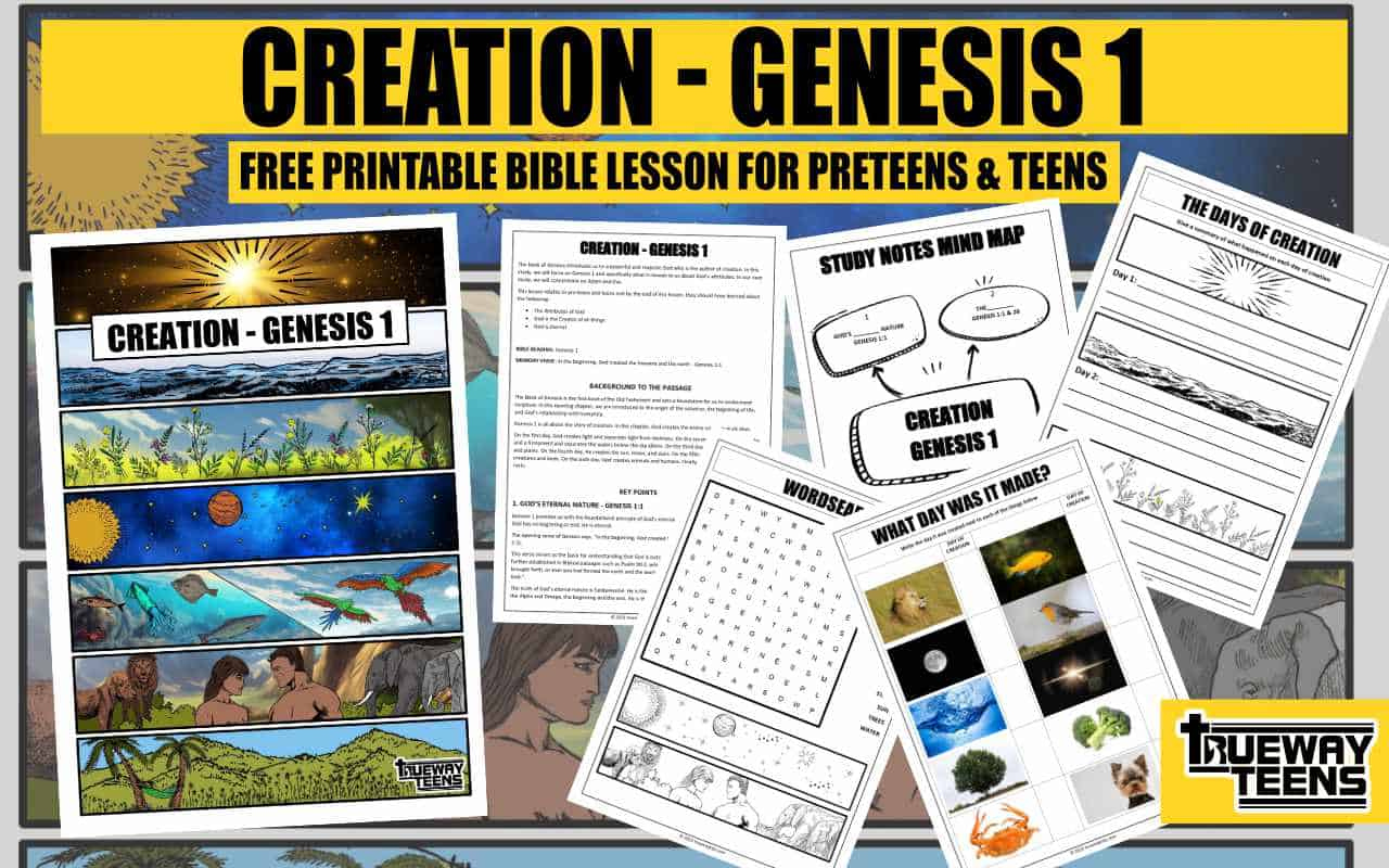 Creation - Genesis 1 (Teen Bible Lesson) - Trueway Kids intended for Free Printable Bible Study Lessons Genesis