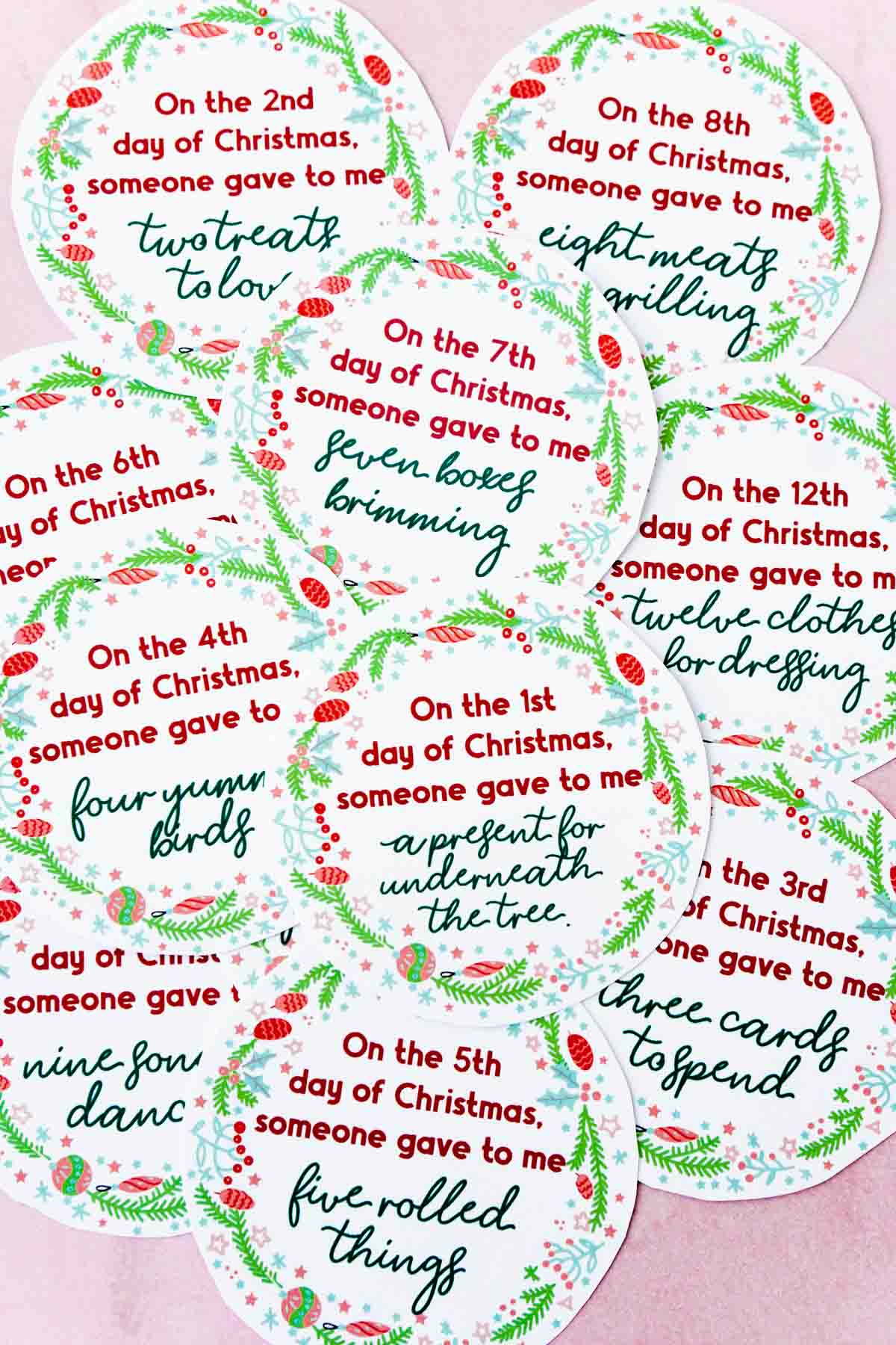 Creative 12 Days Of Christmas Gifts &amp;amp; Free Gift Tags - Play Party Plan regarding Free Printable 12 Days of Christmas Gift Tags