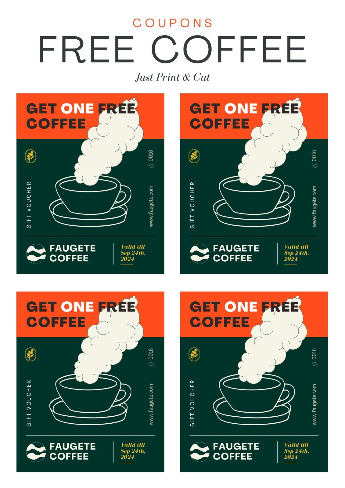 Customize 40+ Coffee Coupon Templates Online - Canva with regard to Free Coffee Coupons Printable