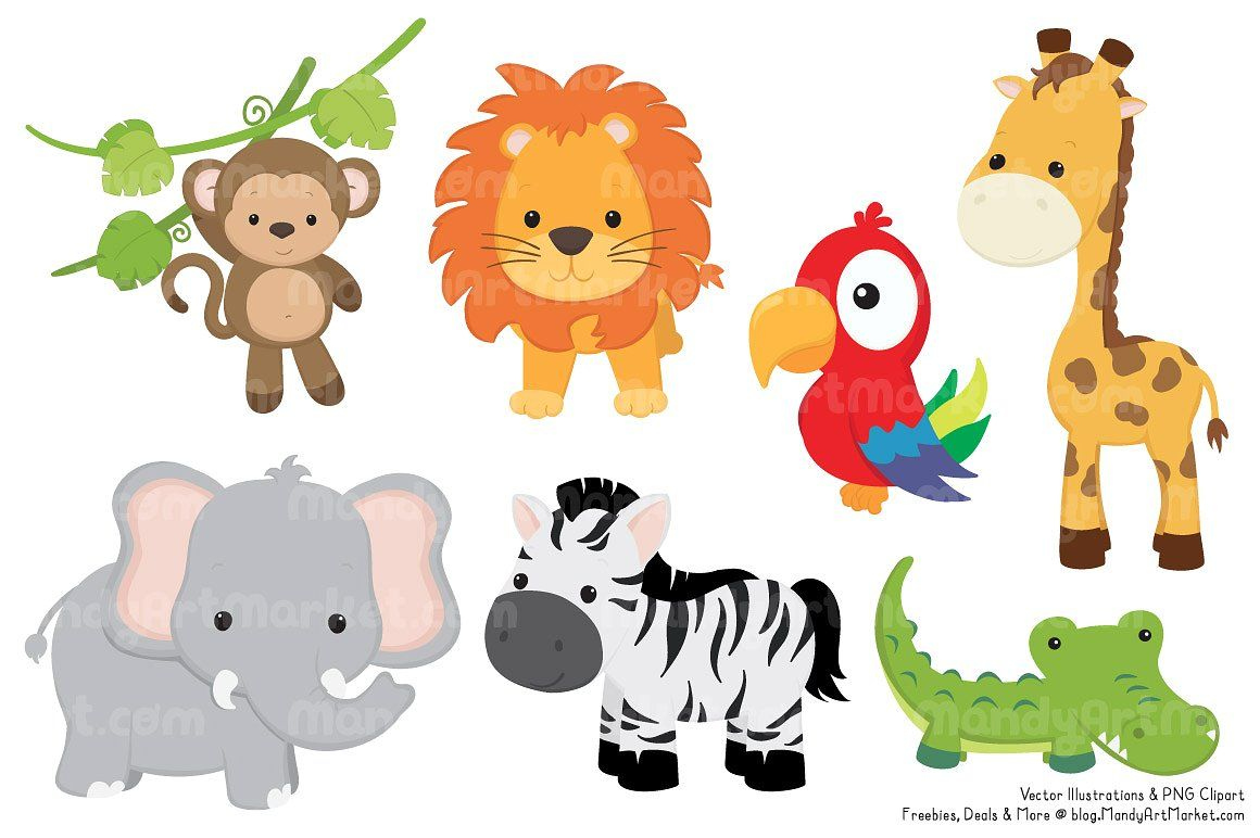 Cute Jungle Animal Clipart | Animal Clipart Free, Cartoon Jungle inside Free Printable Baby Jungle Animal Clipart