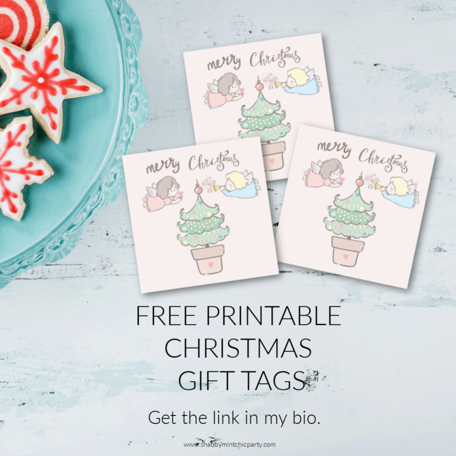 Cute Printable Angel Christmas Tags | Shabby Mint Chic Party with Free Printable Angel Gift Tags