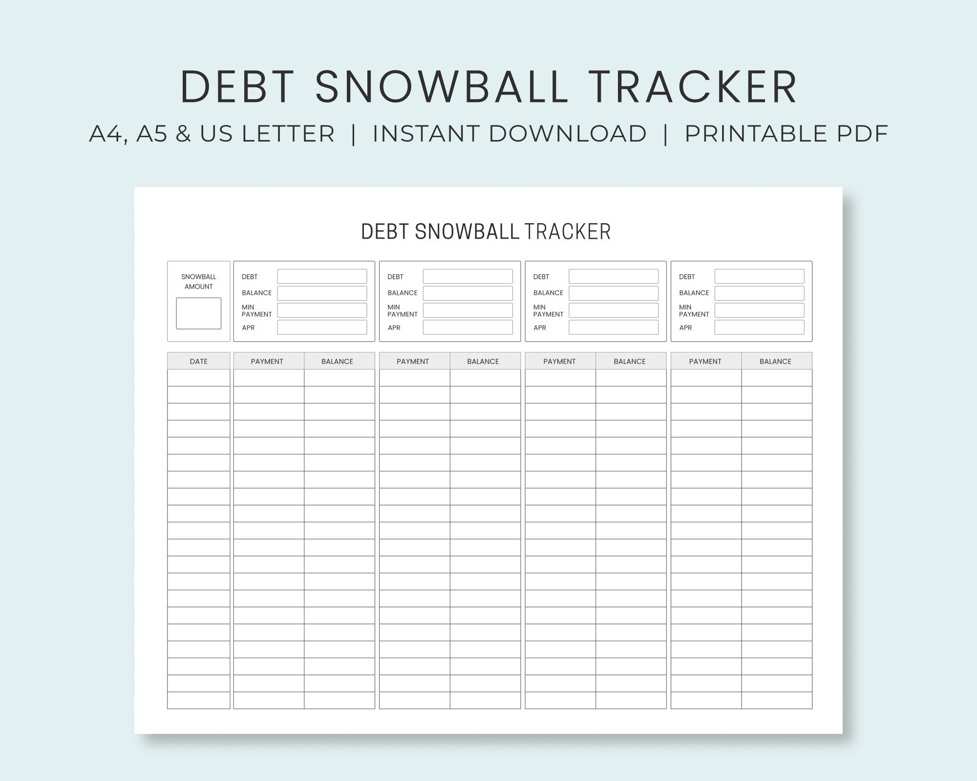 Debt Snowball Tracker Printable Debt Payment Worksheet Debt Payoff inside Debt Snowball Worksheet Free Printable