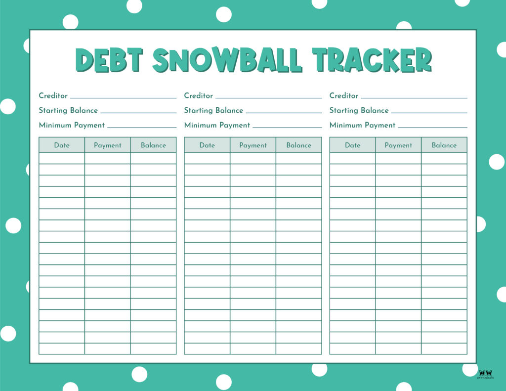 Debt Trackers &amp;amp; Debt Snowball Worksheets - 35 Pages | Printabulls throughout Debt Snowball Worksheet Free Printable