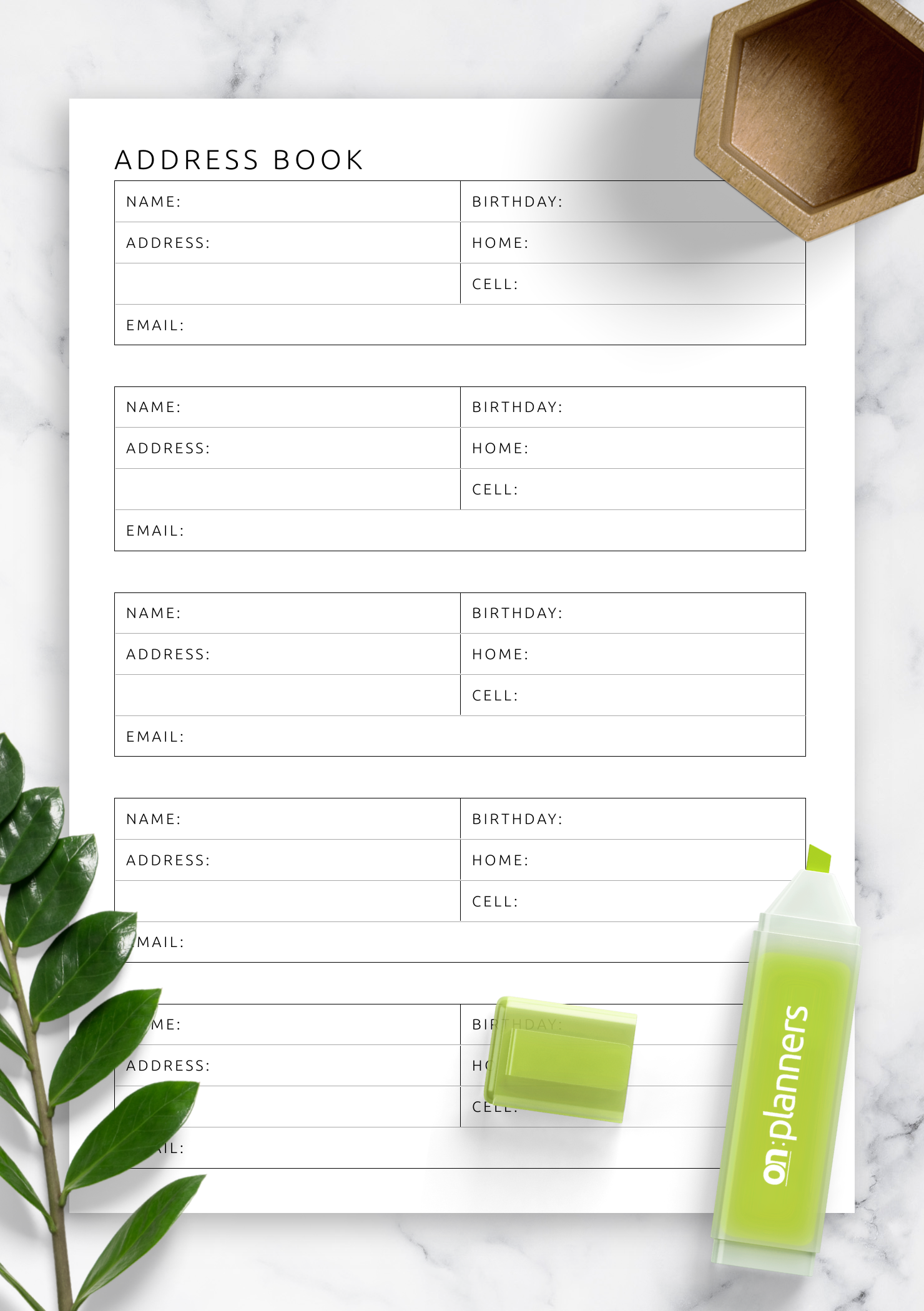 Download Printable Address Book Template Pdf within Free Printable Address Book