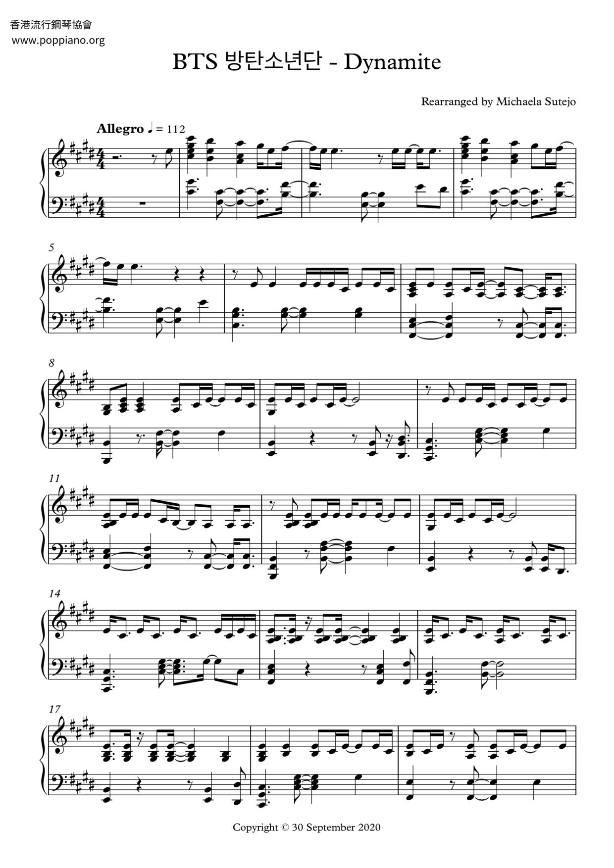 ☆ Bts-Dynamite Sheet Music Pdf, - Free Score Download ☆ pertaining to Dynamite Piano Sheet Music Free Printable