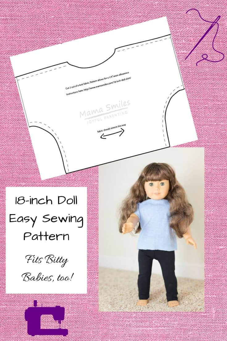 Easy And Free 18 Inch Doll Printable Shirt Pattern Even Kids Can Sew pertaining to American Girl Doll Clothes Patterns Free Printable