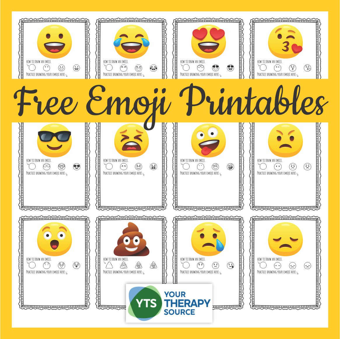 Emoji Printables - How To Draw Emoji Faces - Your Therapy Source regarding Free Emoji Printables