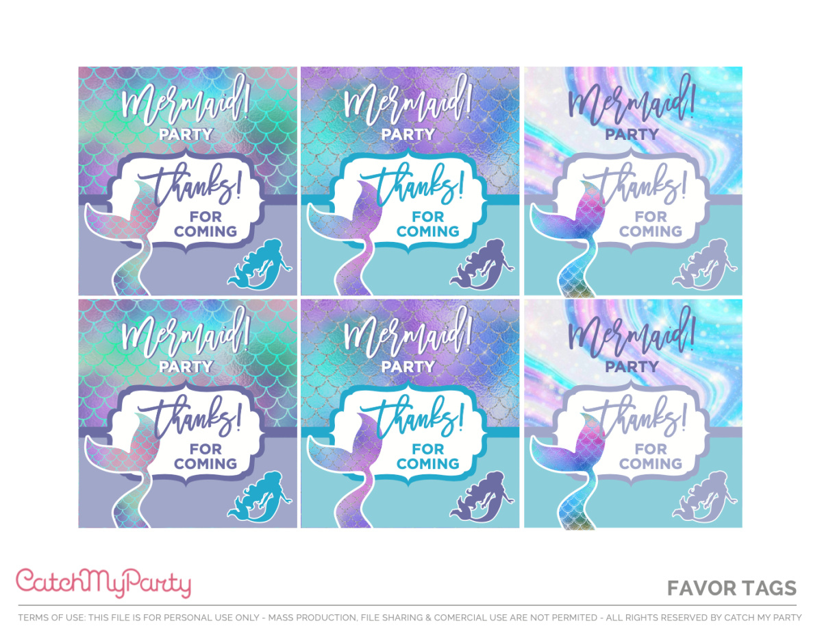 Fabulous Free Mermaid Party Printables! | Catch My Party pertaining to Free Mermaid Party Printables