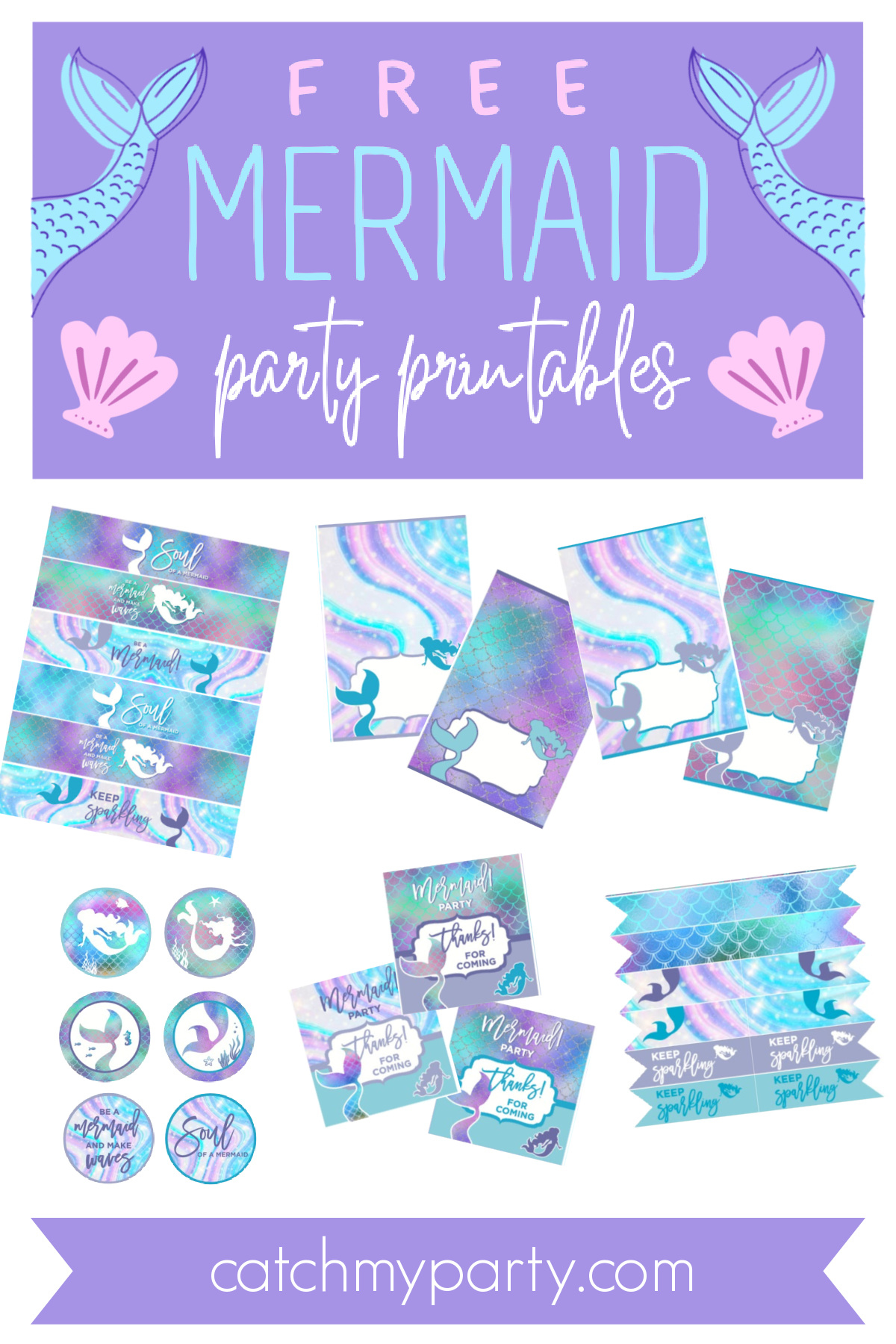 Fabulous Free Mermaid Party Printables! | Catch My Party with regard to Free Mermaid Printables