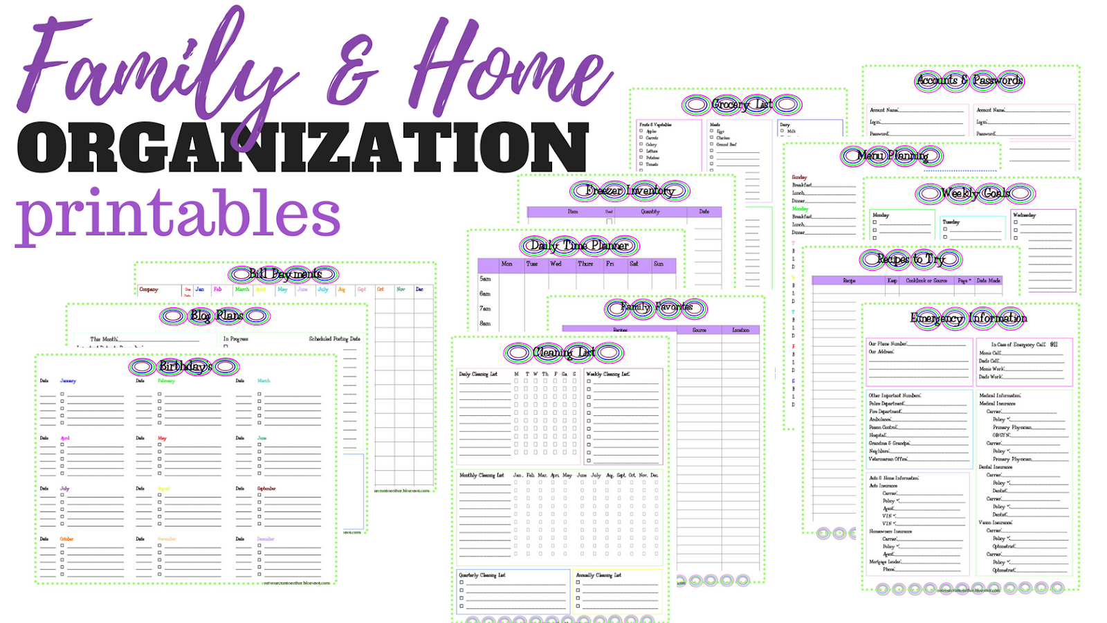 Family And Home Organization Binder Printables | Sew Simple Home inside Free Home Organization Printables