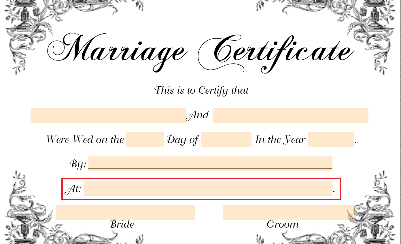 Fill &amp; Download Fake Marriage Certificate Form For Free with Fake Marriage Certificate Printable Free