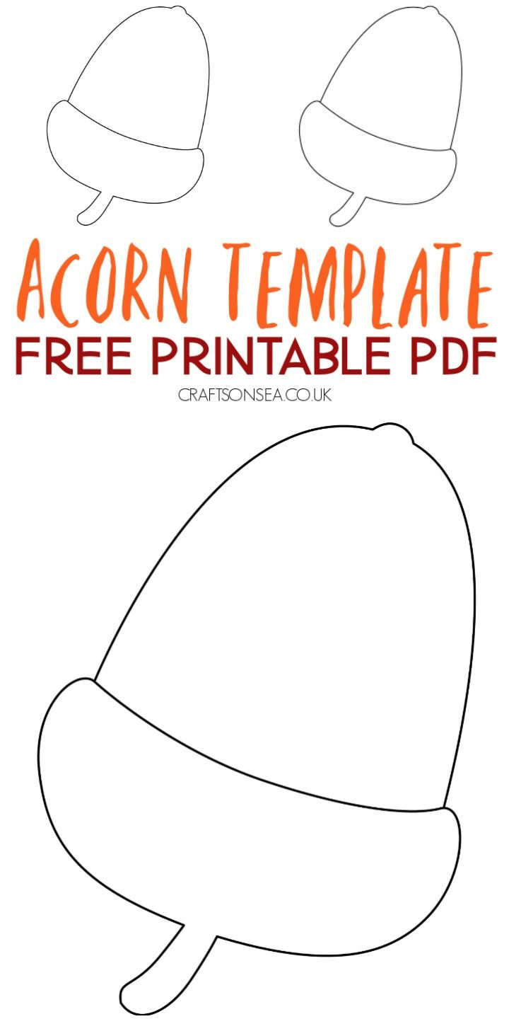 Free Acorn Template: Printable Pdf | Fall Arts And Crafts, Fall with Acorn Template Free Printable