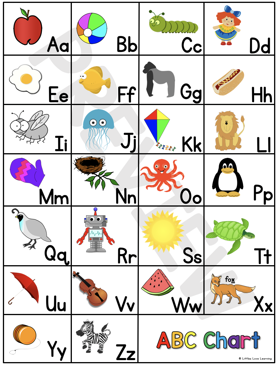 Free Alphabet Letter Sounds Chart (Printable) For Preschool And within Free ABC Printables for Kindergarten