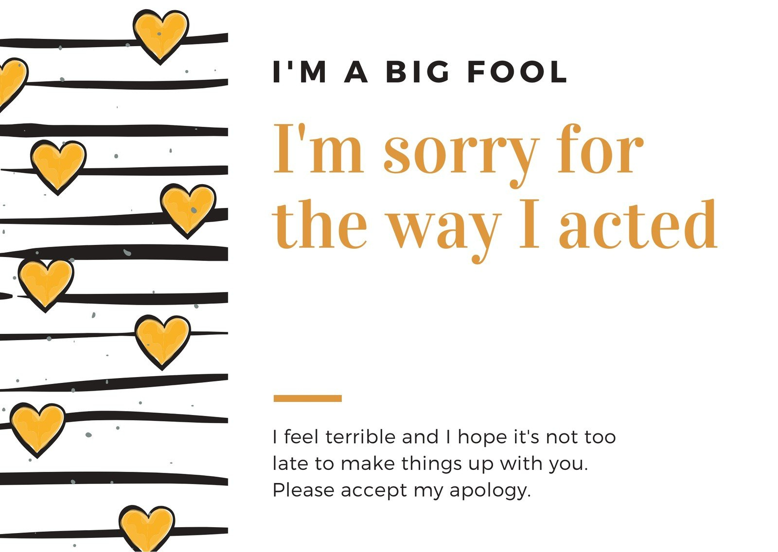 Free And Customizable Apology Templates with Free Printable Apology Cards