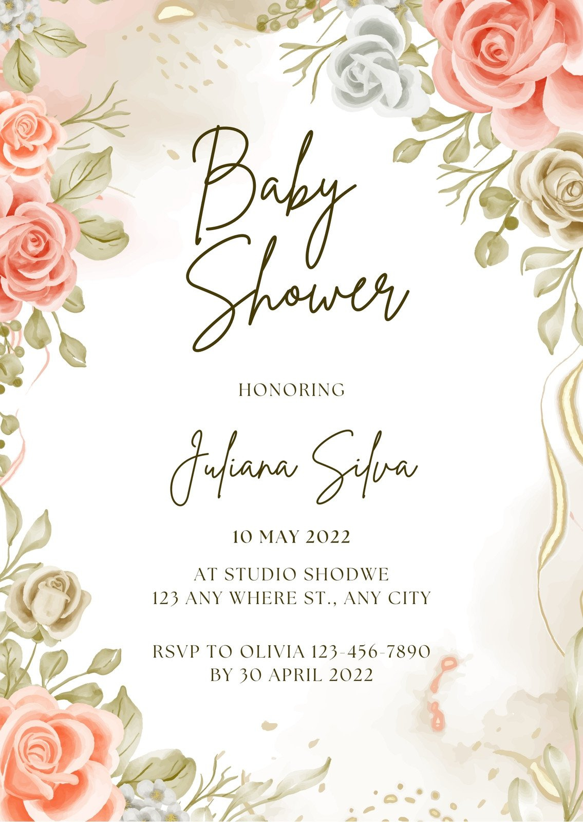 Free And Customizable Baby Shower Templates in Free Printable Baby Shower Invitations for Girls