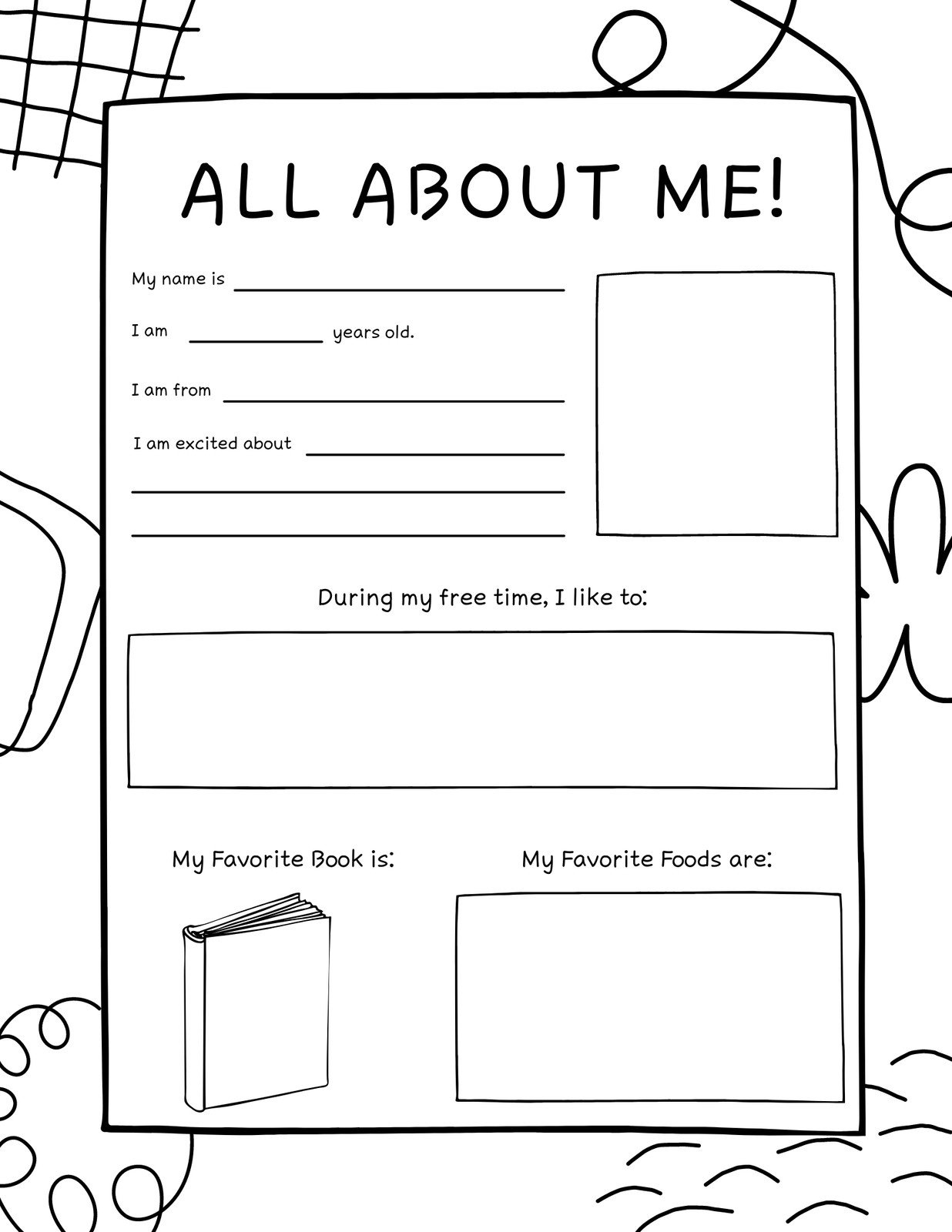 Free And Printable All About Me Worksheet Templates | Canva pertaining to All About Me Free Printable