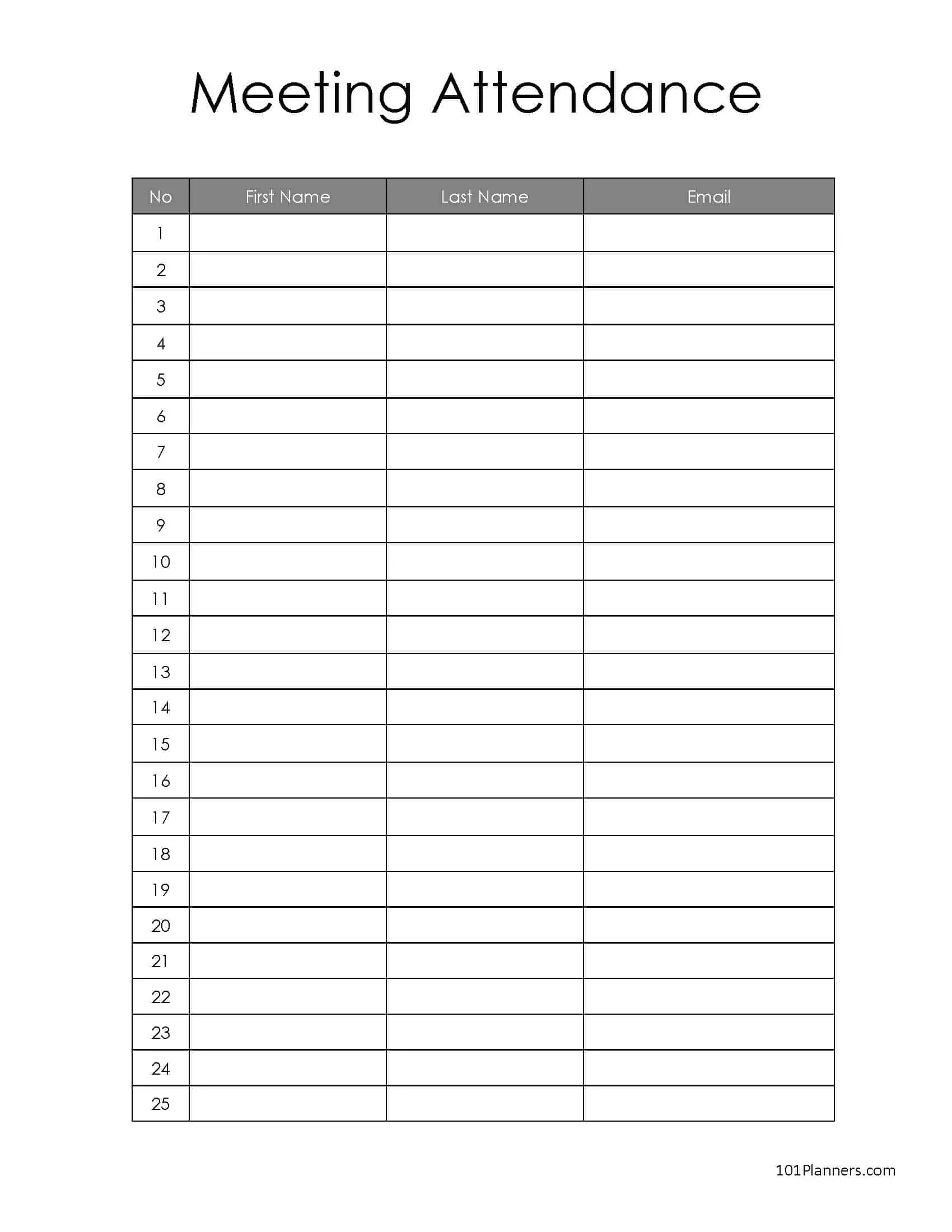 Free Attendance Sheet Template | Word, Pdf, Excel &amp;amp; Image within Free Printable Attendance Sheets